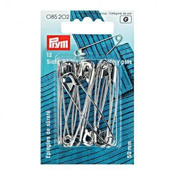 Булавки английские Prym 085202 50 мм 12 шт серебро