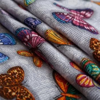 Полотно вафельное 007-15295 серый принтованный