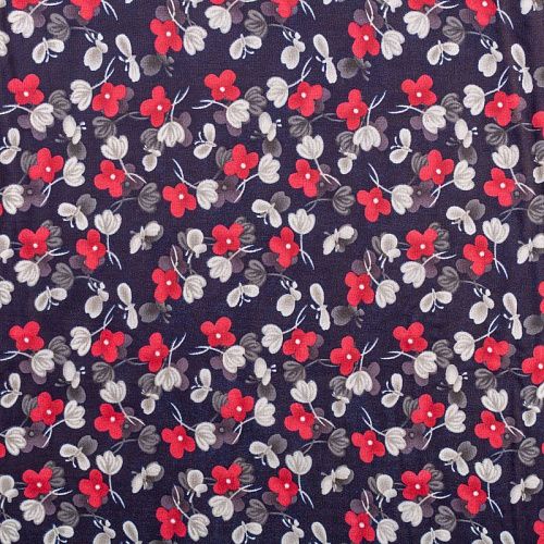 Шифон 068-01555 темно-синий принтованный