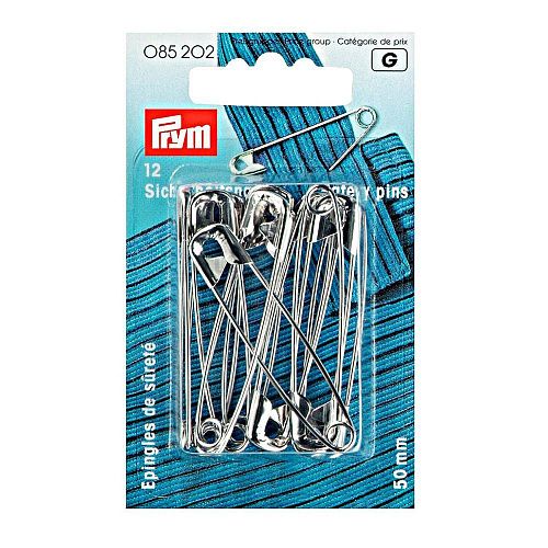 Булавки английские Prym 085202 50 мм 12 шт серебро