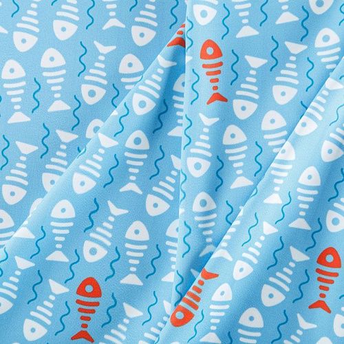 Лайкра 005-05960 голубой принтованный