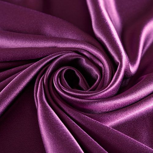 Кади креп-атлас 001-06587 сливовый однотонный