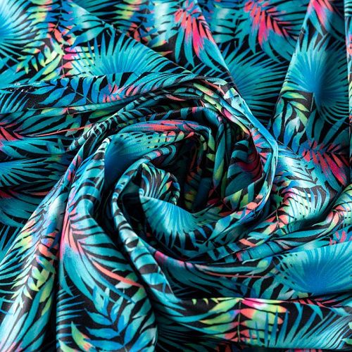 Лайкра К33-479 черный принтованный