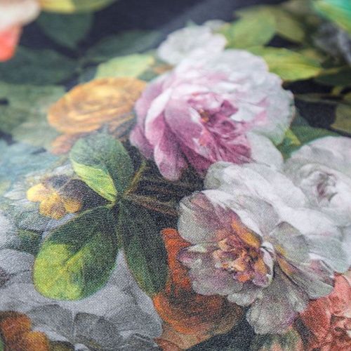 Джерси с органзой 014-03435 черный принтованный