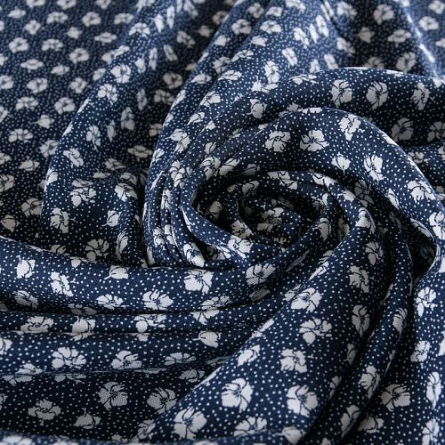 Вискоза 009-11694 темно-синий принтованный