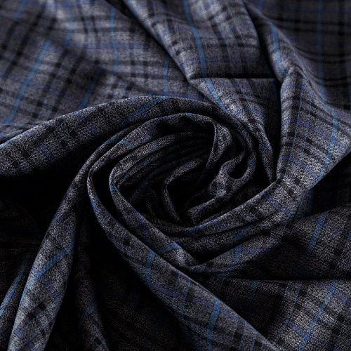 Ткань костюмная 025-06665 темно-серый принтованный