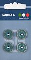 Пуговицы SANDRA 15 мм пластик 4 шт CARD128 синий