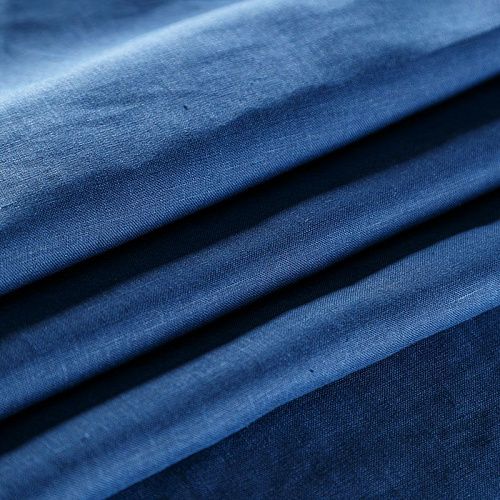 Лен-вискоза 035-08514 синий однотонный