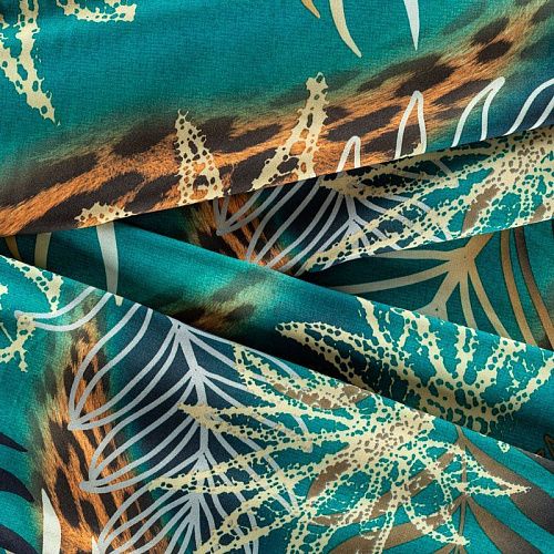 Вискоза "Лоренцо" 036-01526 бриллиантовый зеленый принтованный