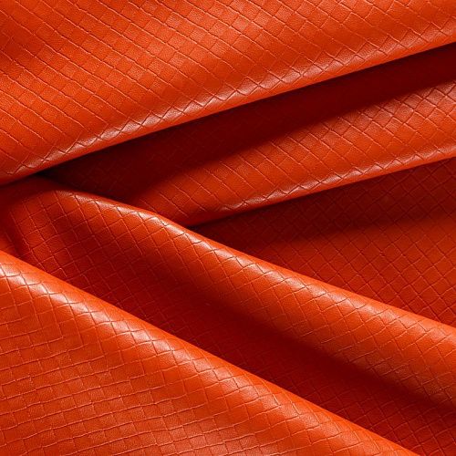 Экокожа фактурная К05-658 мандариновый однотонный