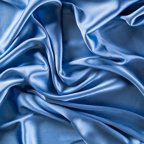 Шелк натуральный К15-1026 холодный голубой однотонный