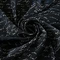 Крепдешин натуральный 028-11954 черный принтованный