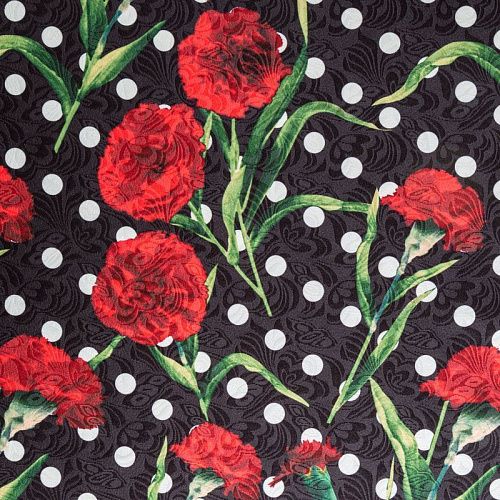 Жаккард 017-02953 черный принтованный