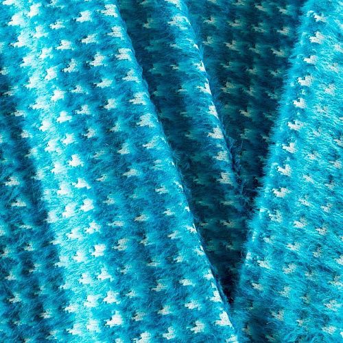 Ткань пальтовая К12-338 бирюзовый жаккардовый