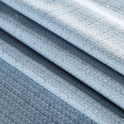 Твид шанель 052-05409 серо-голубой однотонный