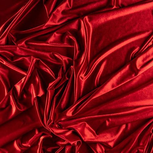 Бархат-лайкра К33-693 красный однотонный