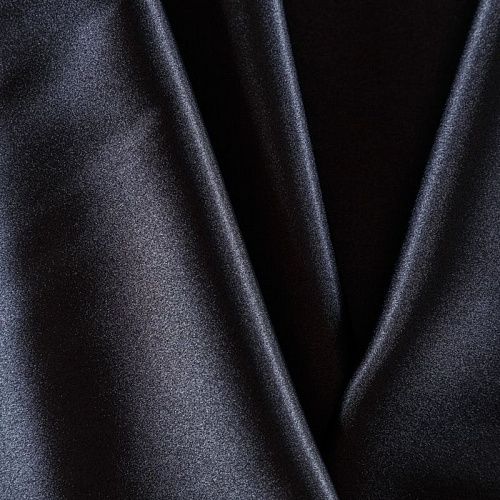 Креп-сатин стрейч 001-09146 черный однотонный