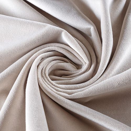 Ткань портьерная бархат 09-02-04564 молочный однотонный