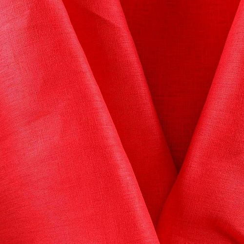 Лен натуральный 035-08907 красный однотонный