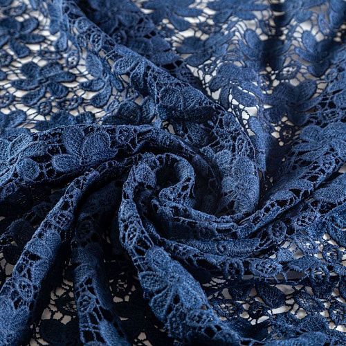 Гипюр-макраме К21-1074 темно-синий