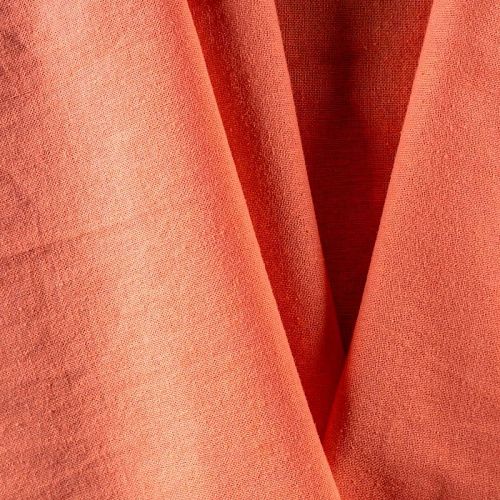 Лен натуральный К33-1761 коралловый однотонный
