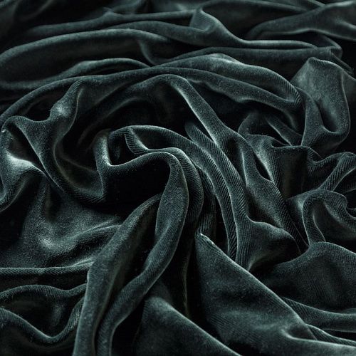 Бархат 002-05393 бутылочный зеленый однотонный