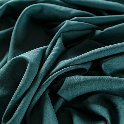 Крепдешин синтетический 029-07362 бутылочный зеленый однотонный