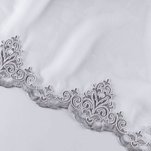 Тюль сетка с вышивкой 529-01-206 молочный