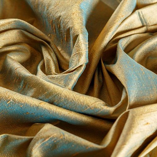 Дикий шелк 016-04756 мятно-золотистый однотонный
