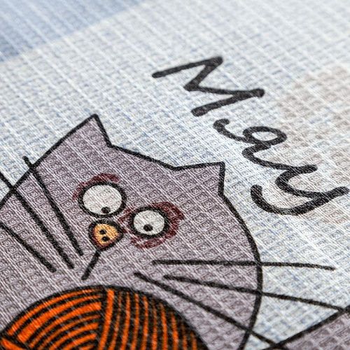 Полотно вафельное 007-03526 серый принтованный