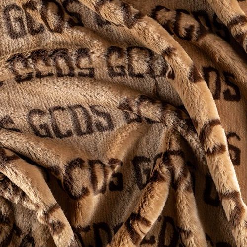 Мех искусственный К31-138 коричневый принтованный