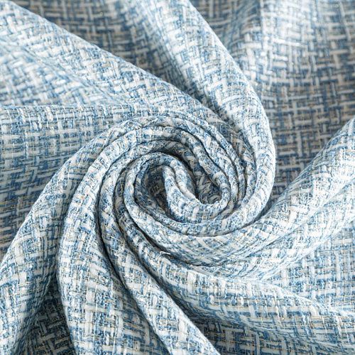 Твид-рогожка 052-04396 бело-голубой