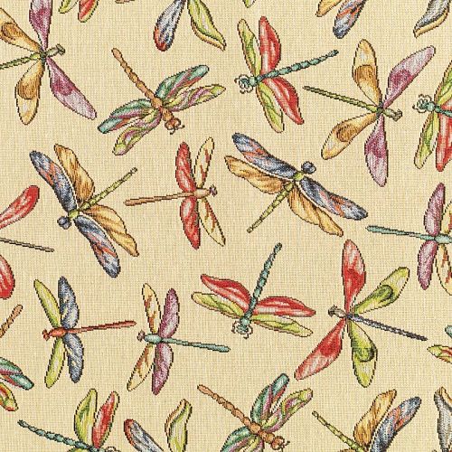 Гобелен гостиный Т452-02-19 песочно-бежевый стрекозы
