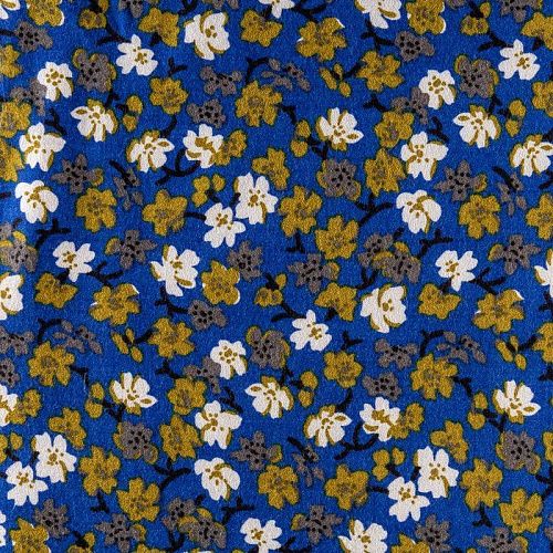 Креп К36-104 васильковый принтованный