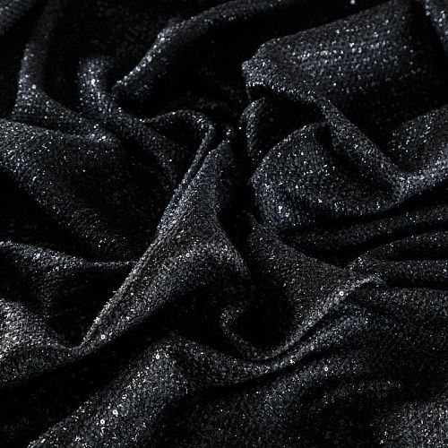 Твид шанель 052-04400 черный с пайетками