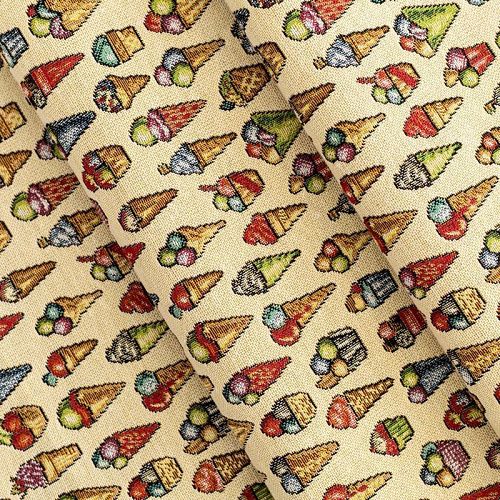 Гобелен гостиный Т472-02-01 песочно-бежевый мороженое