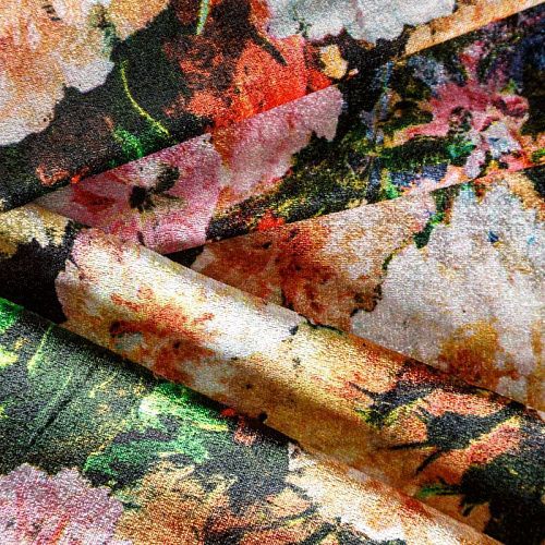 Бархат 002-04352 черный принтованный