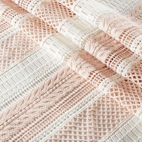 Гипюр-макраме К21-1079 бежево-белый