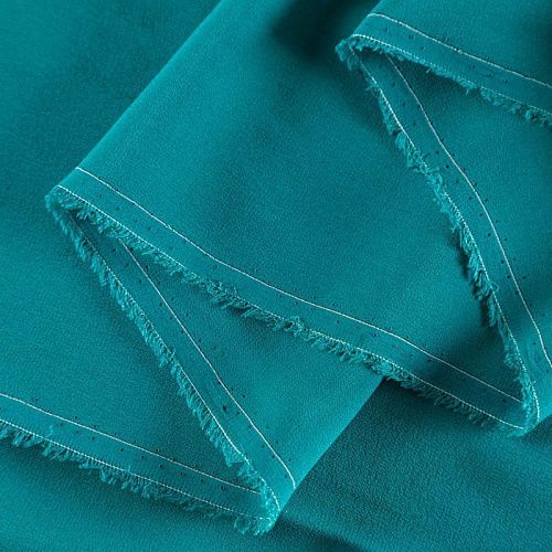 Креп-шифон натуральный 027-06274 бирюзово-зеленый однотонный