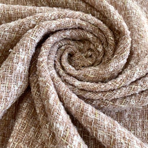 Твид шанель К22-357 бежево-молочный с люрексом