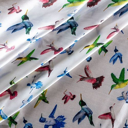 Шелк натуральный К01-243 белый принтованный