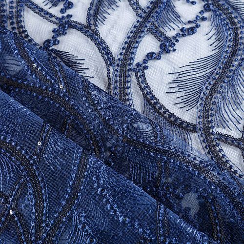 Гипюр 012-05439 темно-синий