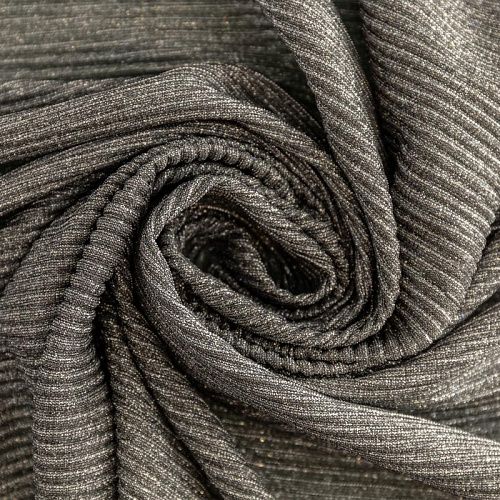 Трикотаж гофре с люрексом К33-520 антрацит