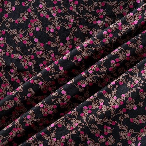 Твил-штапель 069-04626 черный принтованный