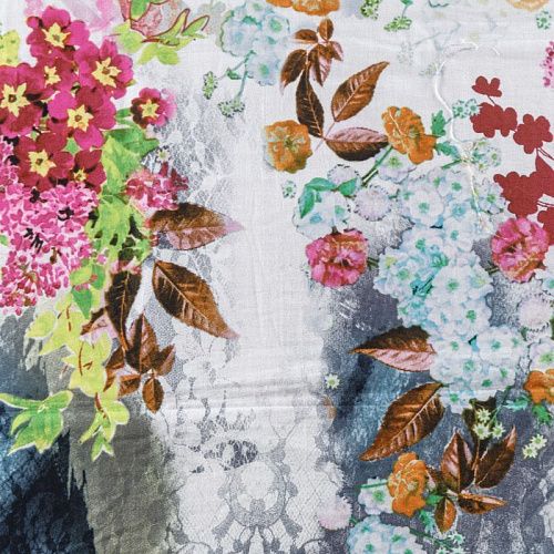 Батист 003-07882 белый принтованный