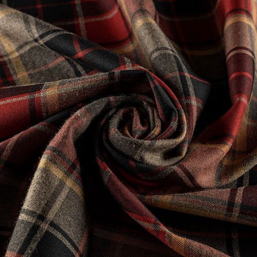 Ткань костюмная К30-213 терракотово-красный принтованный