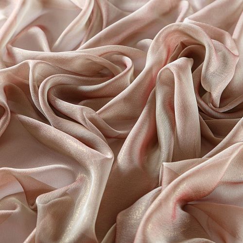 Шифон с напылением 068-09774 пудрово-розовый однотонный