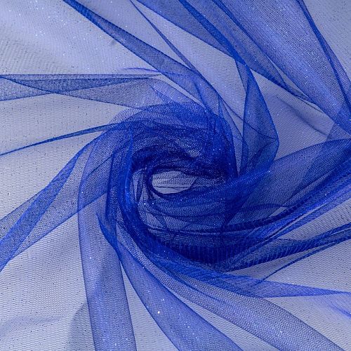 Фатин с напылением К33-953 васильковый однотонный