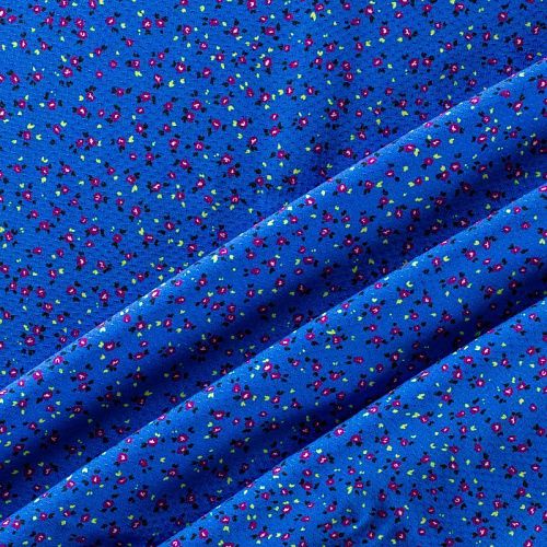 Вискоза 009-00957 васильковый принтованный