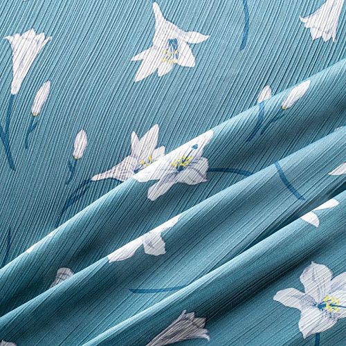 Креп-шифон жатка 027-01292 пыльно-бирюзовый принтованный